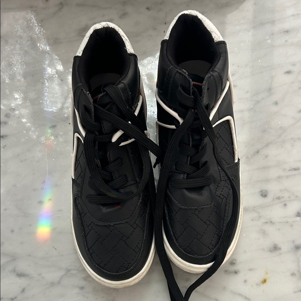 Kurt Geiger Black and White Kids High-Top Sneakers